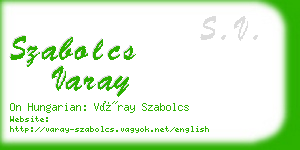 szabolcs varay business card